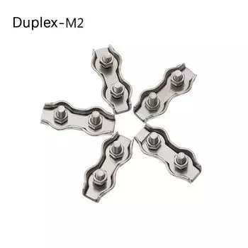 5Pcs M2-M5 Stainless Steel Simplex 1/2-Post Bolt Clip Wire Rope Cable Clamp Caliper Rope Simple Grip Thimbles Stainless Steel simplex-M2