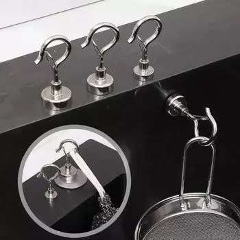 5 шт. Магнитный крючок с E-образной пряжкой, устойчивый к коррозии, эластичный магнитный пресс-крючок для ванной комнаты, офиса, брелока, магнитный крючок