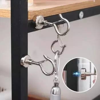 5 шт. Металлические прочные магнитные крючки с пряжкой, толстые стенки, сверхпрочный магнитный крючок, практичная вешалка для хранения вещей дома