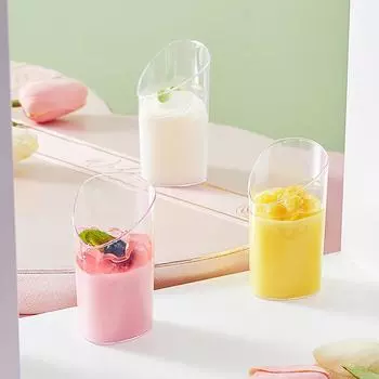 5Pcs Mini Disposable Cups Pudding Jelly Mousse Ice Cream Cup Appetizer Bowl For Home Dessert Shop Food Container Plastic Cups