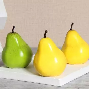 5PCS Mini Simulation Pear DIY Fruit Model Educational Toys Fake Fruits Christmas Decoration жёлтый