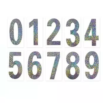 5Pcs Nanofilm License Plate Sticker High Temperature Reflective Digital Number Label Mailbox M-Laser