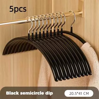 5pcs Non-slip Clothes Hanger No Trace Coat Hanger Quality Clothes Drying Racks Home чёрный