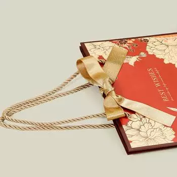 5Pcs Paper Gifts Bags With Bow Recyclable Birthday Wedding Handle Shopping Bags Present Clothing Cosmetic Jewelry Packaging Bags