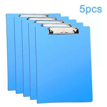 5pcs Plastic Clipboard, Clipboards with Low Profile Clip, Standard A4 Letter Size Clipboard for Office, Nurses, Students, and Women,Blue
