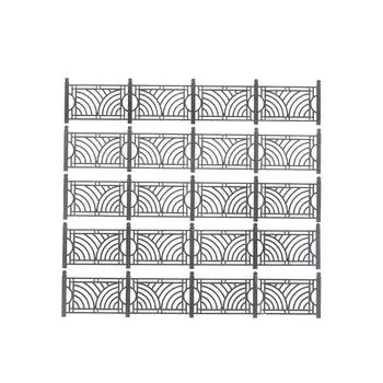 5Pcs Plastic Fences Black/White Guardrail Architectural Model Sand Table Landscape Railing Diy Handmade Wall Model Fence