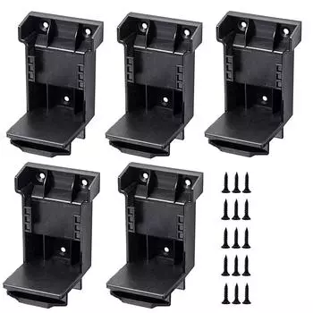 5pcs Power Tool Battery Holder Mount Stand 2-in-1 Battery and Tool Storage Rack Bracket