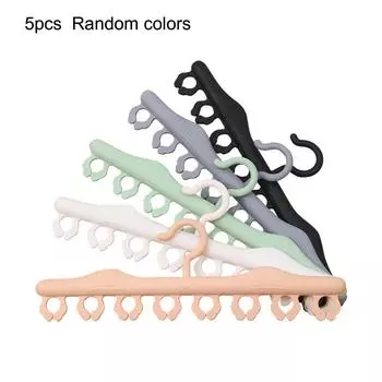 5PCS Random Color Household Multifunctional Sock, Hat, And Pants Drying Rack Plastic 8-Clip Underwear And Underwear Drying Clip