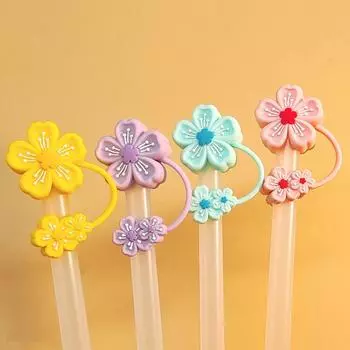 5pcs Reusable Flower Shape Straw Plug Silicone Straw Tips Sakura Straw Covers 30/40oz Tumbler pointed edge