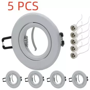 5pcs Rimless Recessed LED Downlight Mounting Frame Bracket Ceiling Lamp with GU10 Base Socket Spot Lighting Holder Fitting
