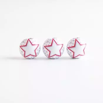 5 ШТ. Круглые бусины с принтом американского флага, разноцветные детские свободные бусины, деревянные бусины ко Дню независимости для DIY поделок, ювелирных изделий, индивидуальный аксессуар