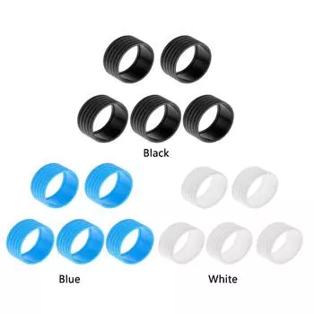5pcs Rubber Tennis Racket Handle Rubber Ring Stretchy Tennis Racket Handle s Rubber Ring Badminton Racquet Grip Band Overgrip чёрный