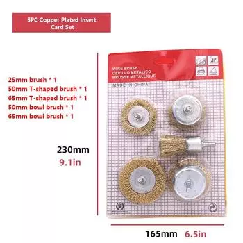 5Pcs Rust And Paint Removal Burr Removal Suit Total Cordless Drill Wire Brushes Stainless Steel Material Operating Surfaces