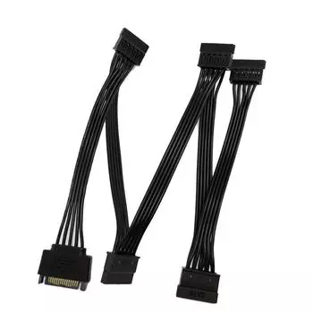 5PCS SATA Power 15 Pin 1 Male To 5 Female Splitter Hard Drive Adapter Cable Expansion Cable HDD SSD