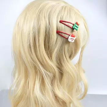 5Pcs/Set 5.5cm Christmas Collection BB Hair Clips Red Cartoon Santa Claus Bang Side Clip For Christmas Gifts Size fits all