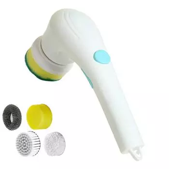 5Pcs Set 5 in 1 Electric Cleaning Brush with 5 Replaceable Heads Dish Soap Cleaner Bathroom