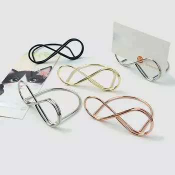 5 шт./компл. держатель для визитных карточек металлический однотонный цвет розовое золото серебряный черный держатель для блокнота держатель для визитных карточек офисные аксессуары чёрный