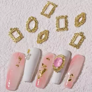 5шт/набор DIY картина рамка форма ногтей декор изысканный стильный металлический маникюр искусство декор 3 золотистый