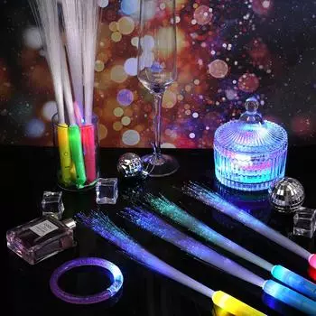 5Pcs/Set Glow Stick Glow Fiber Stick Glow Stick LED Toy Party Night Light Props Christmas Birthday Gift Wedding Party Gift