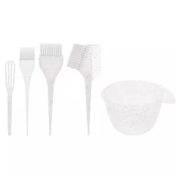 5Pcs/Set Hairdressing Professional Hair Dyeing Kit Bleaching Tail Comb Hair Color Dye Bowl Hair Coloring Applicator Tools