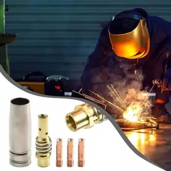 5pcs/set Mig Contact Tip Consumables MIG Welding MB15 15AK Contact Tip 0.8/1.0/1.2mm Conductive Tip And Tip Holder