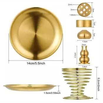 5Pcs/Set Mini Brass Nine Hole Fragrance Holder Gourd Fragrance Plug Water Droplet Fragrance Plug Aromatherapy Stove Accessories