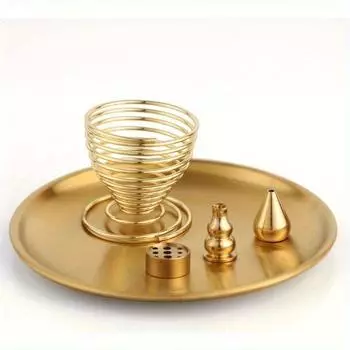 5Pcs/Set Mini Brass Nine Hole Fragrance Holder Gourd Fragrance Plug Water Droplet Fragrance Plug Aromatherapy Stove Accessories