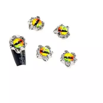 5Pcs/set Nail Supplies Halloween Demon Nail Decorations Manicure Ornaments Halloween Demon Nail Accessories