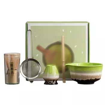 5Pcs/Set Pouring Spout Matcha Whisk Set Reusable Chasen Ceramic Matcha Bowl Japanese Tea Ceremony Style 3