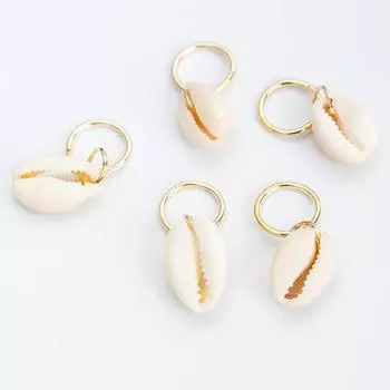 5Pcs/set Sea Shell Braided Hair Rings Bohemian Vacation Style Hair Buckle Hip Hop Dirty Braid Personalized Casual Hair Clip