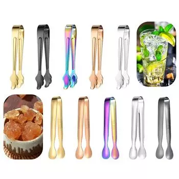 5Pcs/Set Small Ice Cube Clips 304 Stainless Steel Mini Sugar Clamp BBQ Serving Food Tongs Party Candy Buffet Bar Kitchen Tools
