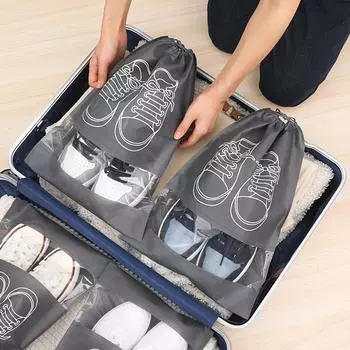 5PCS Shoe Bags, Large Thickened Non-woven Fabric Travel Shoe Bag, Du st-proof Drawstring Shoe Travel Bag for Packing/Home