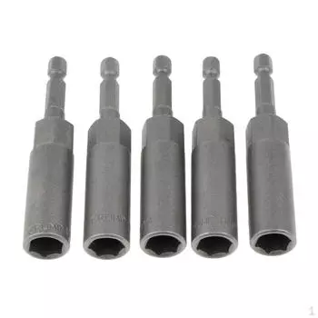 Набор из 5 адаптеров для торцевых головок с шестигранным хвостовиком 1/4 10 мм, усиленный
