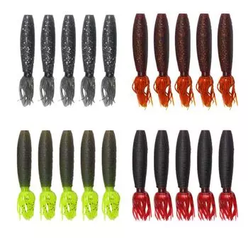 5pcs Soft Bait Durable Fishing Bait Reusable for Perch Croaker Snakehead Fishing 2