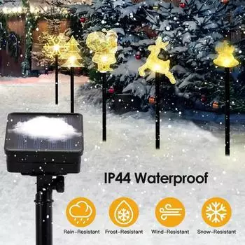 5PCS Solar Christmas Pathway Lights Solar Christmas Decor Star LED Lights Outdoor Waterproof Stake Lights Garden Walkway 860 5 LED