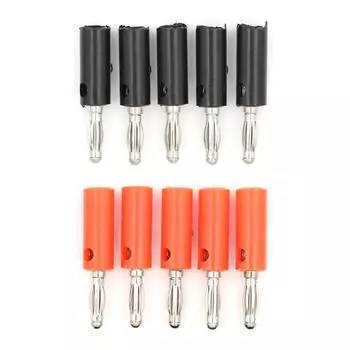5 шт. разъемы для динамиков с винтовыми бананами, посеребренные, 4 мм, черного и красного цвета чёрный