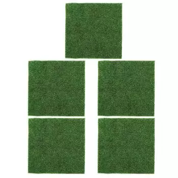 5Pcs SquareShaped Garden Artificial Grass Lawn Turf DIY Miniature Landscape Decoration 30x30cm
