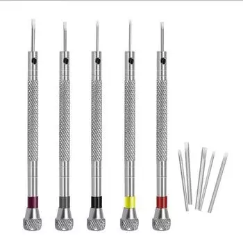 5pcs Steel Screwdriver 0.8-1.6mm Watch Repair Tool Band Removal with Mini Link Pins for Watchmaker Tools Portable Watches Tools Pack of 1