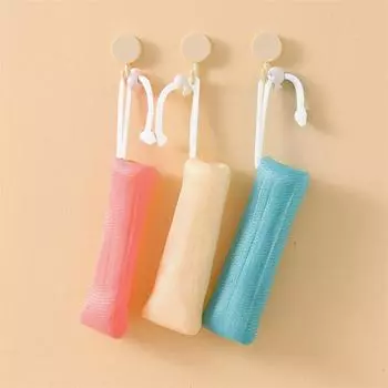 5Pcs Thickened Foaming Soap Bag Facial Cleanser Mesh Bag Shower Bubble Foam Net Baby Bath Body Washing Cleaning Mesh Bags бежевый