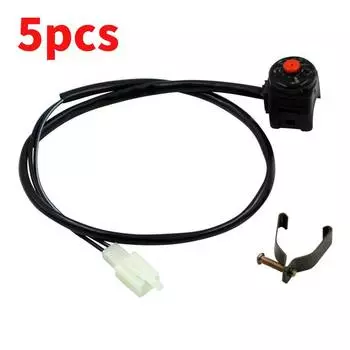 5PCS Universal Motorcycle Kill Stop Switch Red Push Button Horn Starter Dirt Bike ATV UTV Dual Sport For 22mm Handlebar Mounted