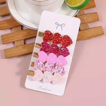 5pcs Valentine s Day Heart Hair Clips Letter Heart Hairpins Pink Red Hair Clips Children Kids Party Hair Accessories