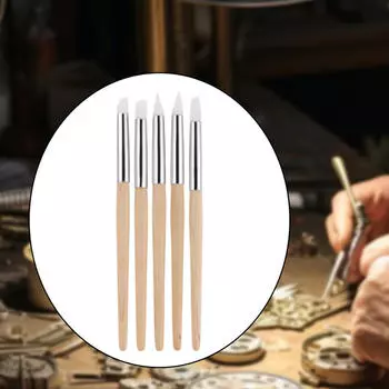 5 шт. Инструмент для чистки циферблата часов, ручка с одной головкой, портативная, деревянная ручка, практичная