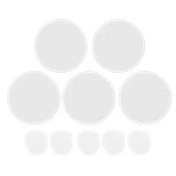 5pcs White Flying Disc Fan Polyester with Storage Bag DIY Blank Folding Hand Fan for Wedding Party F