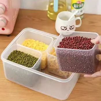 5pcs With Lid Seasoning Box Rectangle Spice Container Household Grains Storage Box Barbecue L
