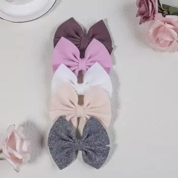 5pcs Woolen Hair Bows with Clips Girls Fabric Bows Hair Clips Hairpins Baby Kids Children Hair Accessories Set