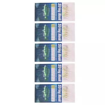 5Set Fishing Rigs Luminous Fishing Lure Bait Rigs Carbon Steel Lure String Hooks with 6 Hooks Size