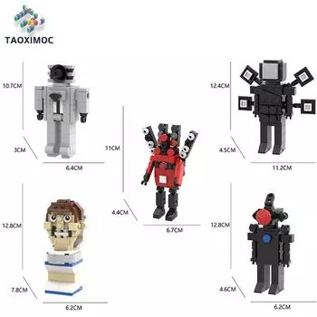5шт 3D спикерман детский блок пластиковый игровой конструктор для подростков и детей Skibidi унитаз