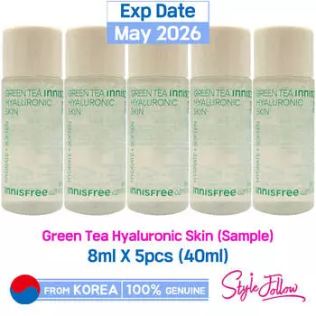 5шт/40мл_[INNISFREE] Зеленый чай с гиалуроновой кислотой для кожи 8мл (Образец) 8ml X 5pcs (40ml)