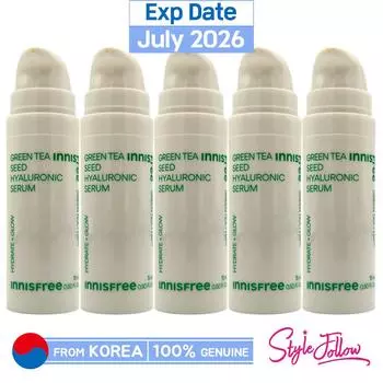 7 шт/105 мл_[INNISFREE] Гиалуроновая сыворотка с семенами зеленого чая 15 мл (Образец) 15ml X 7pcs (105ml)