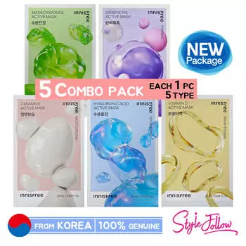 5шт_[INNISFREE] Активная маска 25мл each 5pcs X 5type [total 5pcs]
